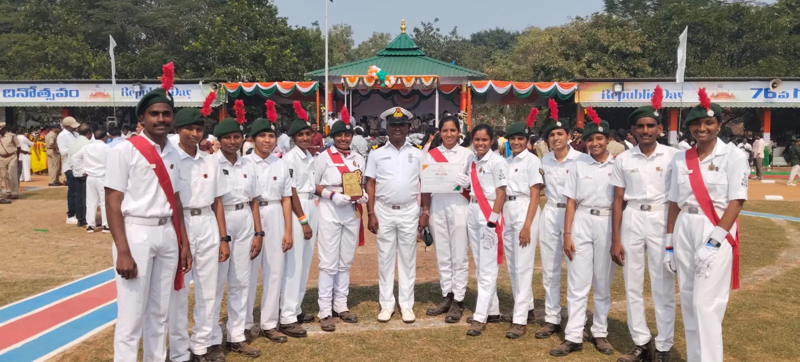 NCC Cadets Receiving Award at Republic Day Ceremony